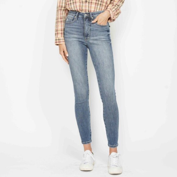Judy Blue Tummy Control Contrast Wash Skinny - Picture 1 of 3